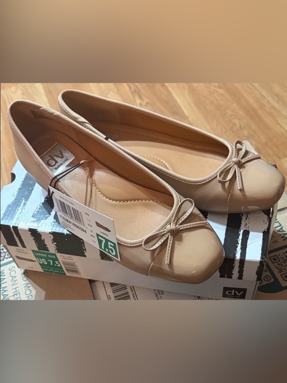 🌟 Dolce Vita Moxy Cafe Nude Patent Leather Sq. Toe Ballet Flats | 7.5 | NIB 🩰
